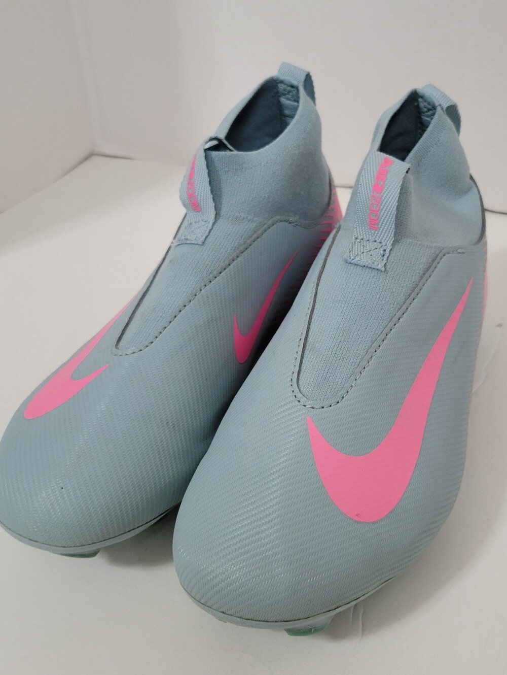 Nike Jr. Zoom Mercurial Super Academy 10 FG/MG Blue Pink Laceless size 2Y Youth